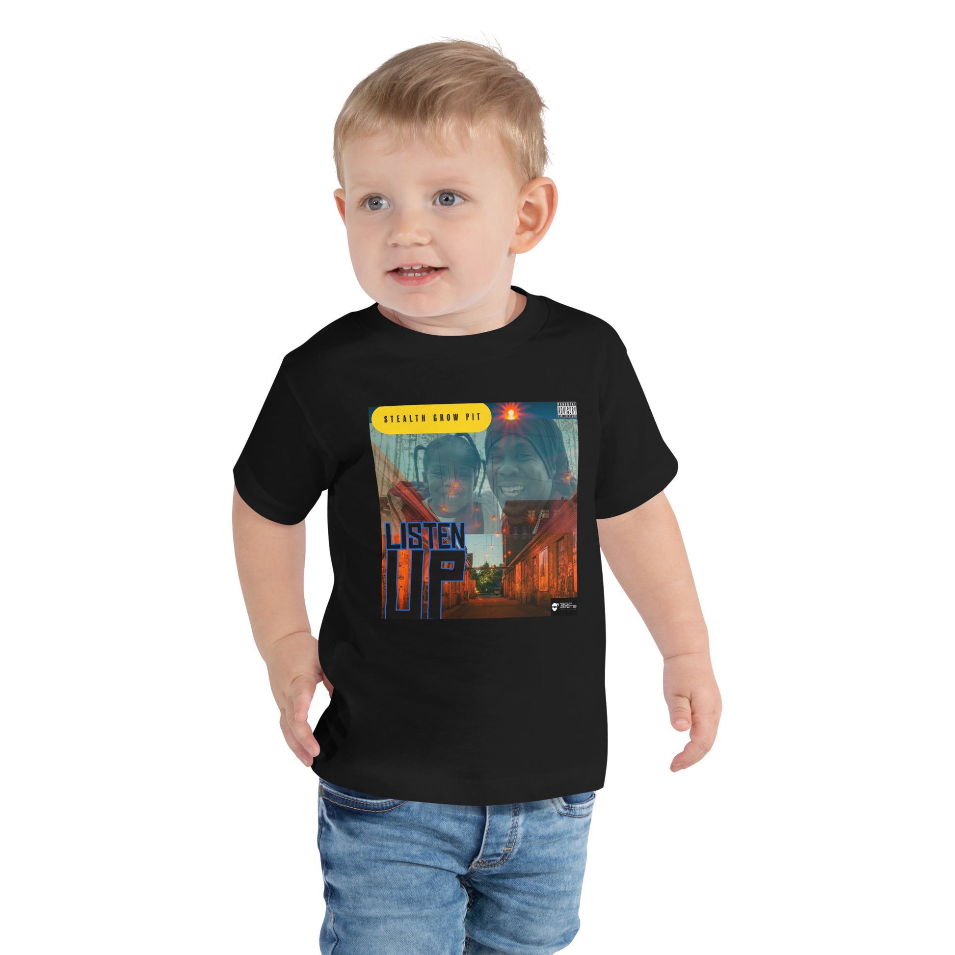 "Listen Up" Toddler Short Sleeve Fan Tee