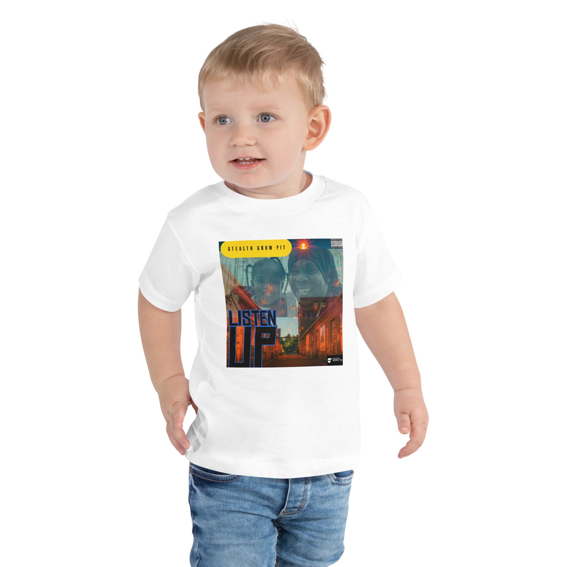 "Listen Up" Toddler Short Sleeve Fan Tee